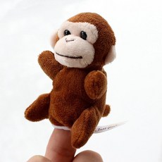 猴子猩猩 手偶指偶公仔 動物手套 毛絨玩具, 1個, 猴子指偶