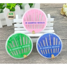 台灣製 金鐘牌 圓盤手縫針 - 綜合手縫針 30支入 (顏色隨機), 1個