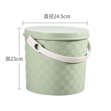 多功能收納桶凳 帶蓋手提, 北歐綠 10L