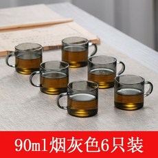 逍遙壺 耐高溫玻璃泡茶壺 側把煮茶器, 55黑把杯6個, 1個