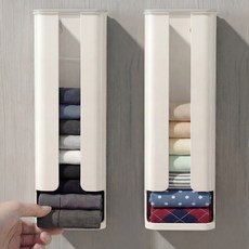 엔루즈 간편한 무타공 부착식 속옷 양말 수납 정리함, 1개, 그레이 화이트