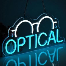 광학 안경 네온 불빛 LED 네온 사인 USB 눈 클리닉 조광 벽 장식 침실 사무실 상점 상점 아이 친구 선물, [01] 48x21.12cm