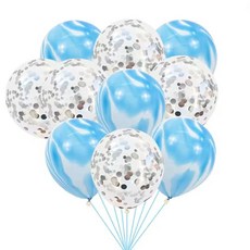 로즈 핑크 메탈 라텍스 콘페티 풍선 웨딩 장식 생일 샤워 새해 파티, 1개, 1. 10PCblue2