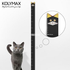 3D立體亞克力墻貼可愛卡通身高尺貼畫 自粘 可移除, 白色卡通頭像,中