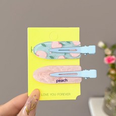 자국 안 남는 헤어 고정핀 예쁜 앞머리 헤어핀 2p