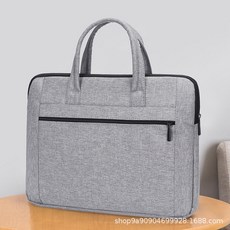 HZWP 商務手提公文包 電腦包, 淡灰色-內置水杯位,長38*高28*寬5cm