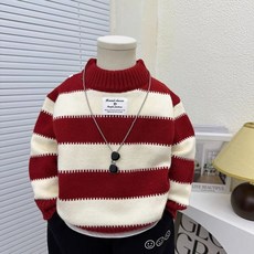 Hi！Kids兒童紅色毛衣2024秋冬新款加厚聖誕節日男女寶寶洋氣針織冬裝