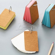 링 컬러 메모지 편리한메모지 휴대하기좋은크기 단어카드 단어장 링메모지 단어암기장, 크라프트