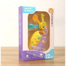 附柔軟牙膠 寶寶仿真汽車遙控器 遙控器玩具 聲響玩具 音樂玩具 聲光玩具 寶寶玩具 軟牙膠 鑰匙玩具 固齒器, 1個, 遙控器玩具(盒裝), 黃色