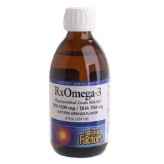 natural Factors Rx Omega 3 EPA 1500mg DHA 750mg 柳橙口味 無麩質 無糖, 237毫升, 1個, 237ml