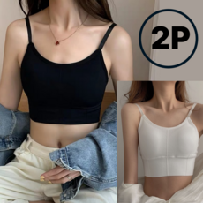 1+1 ] 브라탑 노라인 심리스 스트랩 노와이어 브라렛 튜브탑 여성 속옷 2P