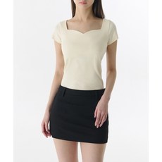 매장정품 무신사스탠다드우먼 MUSINSA STANDARD WOMAN 우먼즈 슬림 하트 넥 티셔츠 [에그렛] MWETS5Z10-EG 541255