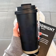 보온보냉 빨대컵 스테인리스 커피컵, 트와일라잇블랙 무패턴 글로시, 1개입, 1g