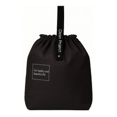 스트링 보온보냉 복조리 가방 런치백, 블랙, 1개