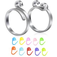 리빙미 니팅링 뜨개반지 뜨개질반지, 1세트, 실버