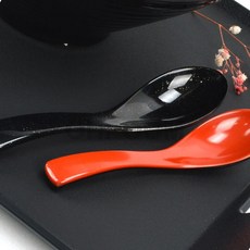 [오품] 라멘숟가락 플라스틱숟가락 우동수저 일식숟가락, 1개, 블랙