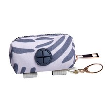 플린트 개 똥 가방 홀더 폴리 에스터 경량 쓰레기 봉투 케이스 떨어지는 자루 캠핑 산책을위한 애완 동물 디스펜서, Striped Gray