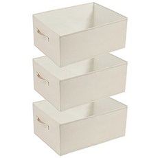 하이더룸 고급형 다용도 접이식 린넨 패브릭 옷정리 수납 정리함 3개, 1세트, 스톤화이트