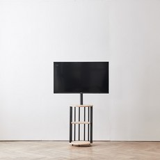 라온퍼니쳐 특허받은 수납형 티비 스탠드 거치대 이동식 tv 이젤형 삼성 LG TV 호환, 블랙, 1개