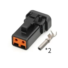 DTP04-2P-CE02는 자동차용 고전류 커넥터 검정색 2S 쉬스가 있는 암수 와이어 하네스 플러그에 적합합니다., 01 Female