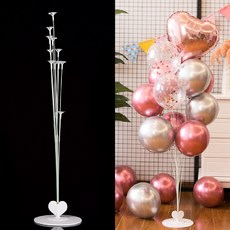 氣球柱支架，136.5cm 高度，注水底座，生日派對用品, 1個, 110cm愛心地飄支架底座(不含氣球)