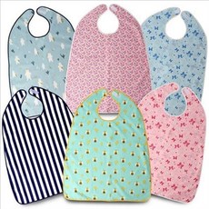 턱받이 방수 성인용 간병용 어르신 국내생산 식사 노인 환자 689000AA (1EA), 성인용 찍찍이 턱받이, 북유럽삼각(핑크)