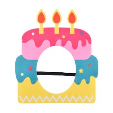 플레이잼 아기 생일 케이크 가면, 1개, 핑크 케이크 가면