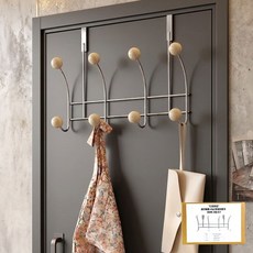 문걸이행거 방문옷걸이 도어 옷장 욕실 수납, 라이트 크림 8구, 1개