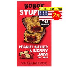 Bobo's Oat Bars 맛있는 건강 스낵 속을 채운 귀리 땅콩 버터 베리 잼 바 12개입 849.6g 1개, 2개