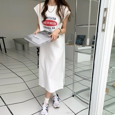 메이킹유 레터링 트임 민소매 18280레트로원피스