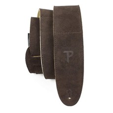 Perri's 가죽 스웨이드 기타 스트랩 양가죽 패드 브라운 미끄럼 방지 클래식 각 레벨에 적합 표준 사이즈 104.1cm(41인치)에서 142.2cm(56인치), 1개