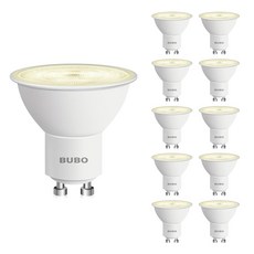 BUBO GU10 LED 전구 6W 상당 50W 3000K 웜 화이트 650루멘 트랙 조명용 조도 조절 불가능한 교체품 주방 레인지 후드 거실 침실용 MR16 전구, 10 Pack, 2700K 소프트 화이트