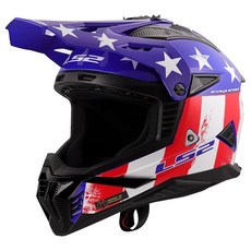 LS2 Helmets Gate II 풀 페이스 MX 오토바이 헬멧매트 블랙 - 3XL 185184, XL, 유광 배틀 흉터 레드/화이트/블루