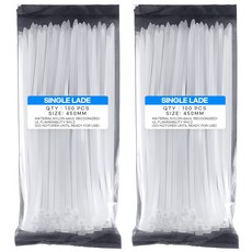 싱글레이드 고강도 PA66 케이블타이 특대형 4.8 X 450 mm, 화이트, 200개