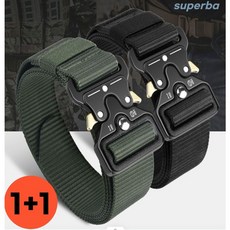 슈페르바 아웃도어 코브라 택티컬 전술 벨트 허리띠 1+1, 블랙+그레이
