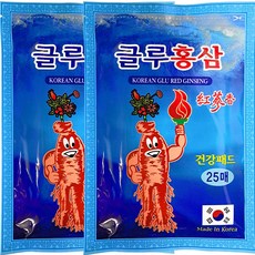 1+1 국산 글루 홍삼 패드 파스 찜질패드 25매, 25개입, 2개