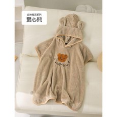 兒童浴袍 寶寶帶帽卡通斗篷 珊瑚絨浴巾