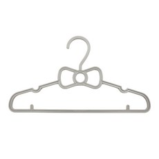 蝴蝶結兒童衣架26cm (10支/組) 台灣製造塑膠衣架 曬衣架 掛衣架 吊衣架 衣帽架 防滑衣架, 1個, 灰(10支/組), 灰