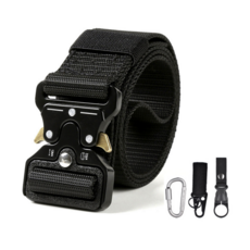 리파니 전술밸트 코브라벨트 서바이벌 택티컬 원터치 밀리터리 군인캠핑 낚시 스포츠 허리띠 남자, 블랙, 1개