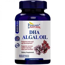 DHA Algal Oil Made with Onavita Oil. 40% Docosahexaenoic Acid. Supports Eye and Nervous System, 8, 1개, 60정