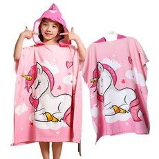 아동용 후드 비치가운 비치타올 물놀이수건 샤워가운 판초 수영 / 보관백증정