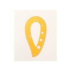 패션스타트 패턴 곡선라인 그레이딩 암홀자 물방울자, 1개, 옐로우