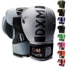DXM SPORTS남녀복싱장갑복싱트레이닝장갑킥복싱장갑스파링장갑헤비백운동장갑킥복싱무에타이MMA, Silver & Black, 10 oz, 실버 & 블랙
