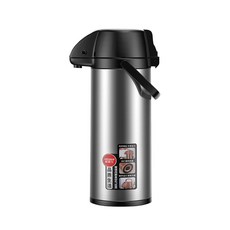 按壓式熱水壺 2.2L大容量保溫瓶, 黑色, 1個, 2.2L