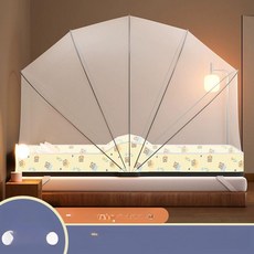 누룽까미 모기덮장 여름 모기장 1인용모기장, 1.2m 침대-100x190cm, 스위트 드림 베어 7줄 지퍼-150cm