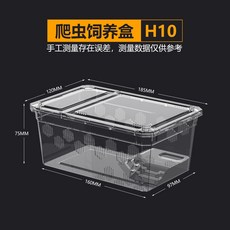 P老闆水族爬蟲飼養盒：小/中/大尺寸，適用於樹棲、蜘蛛、守宮、烏龜等，兩棲爬蟲飼養箱，含爬台, NM H10 小 高透爬蟲飼養盒+爬台, 1個