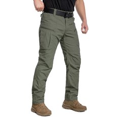 CARWORNIC 남성용 립스톱 방수 카고 전술 바지 경량 통기성 EDC 아웃도어 하이킹 작업 바지 8포켓 카키 30 x 32