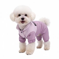 메이플 강아지 겨울옷 올인원 하네스 반려견 패딩 따뜻한 애견 의류 고양이 소형견 중형견, 1개, 퍼플