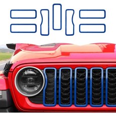 전면 그릴 메시 인서트 장식 외부 액세서리 지프 랭글러 JL JLU & 글래디에이터 JT 2024+ 화이트, Blue, Grille With No Mesh, 1개
