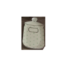 哈日媽咪的愛敗日記 YU ZU KI kakera 調味罐點心盤 (三色可選) 可愛造型 陶瓷材質 輕巧好收納, 6 大盤 綠, 1個